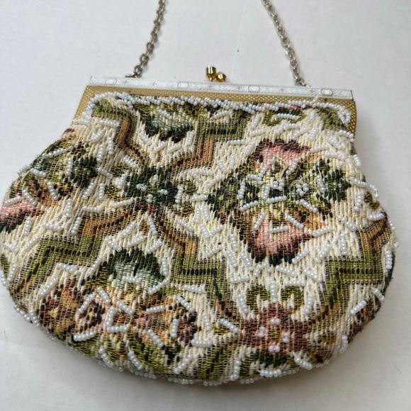 Vintage Handmade Tapestry Beaded Evening bag - Picture 2 of 11